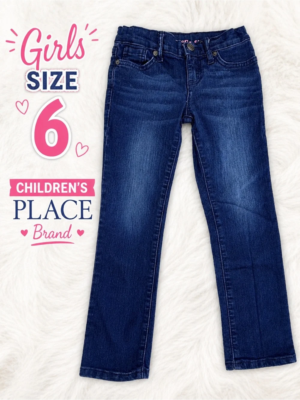 Girls The Children’s Place Skinny Jeans Size 6 Dark Wash Stretch Denim